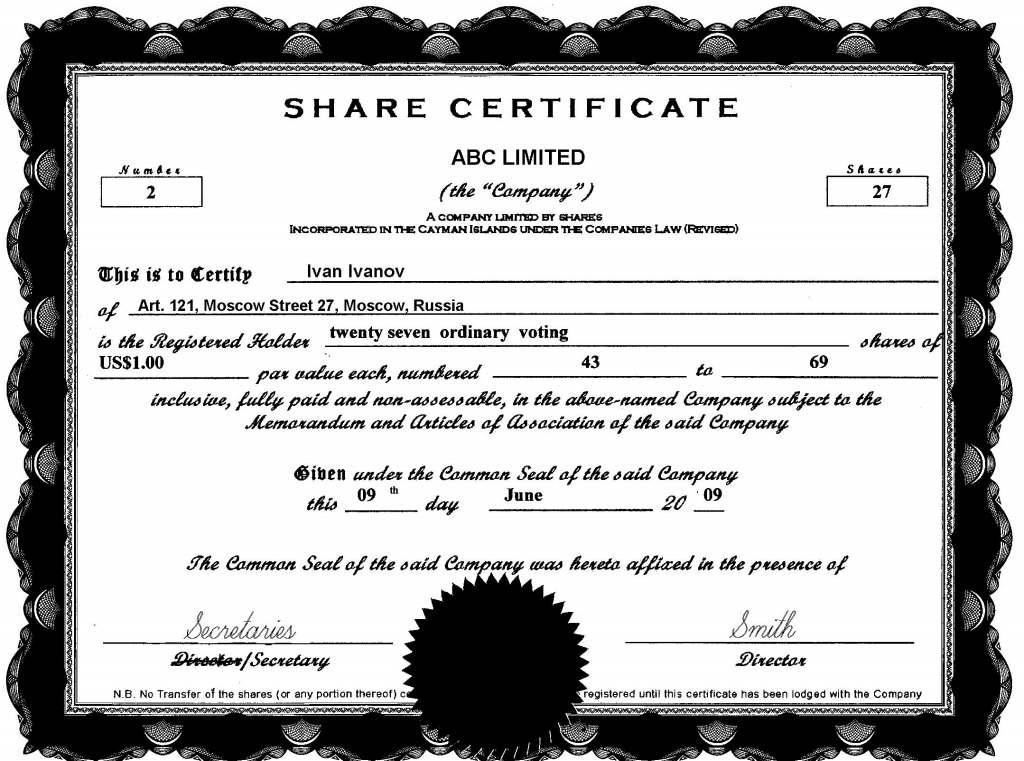 13 Share Stock Certificate Templates Excel PDF Formats