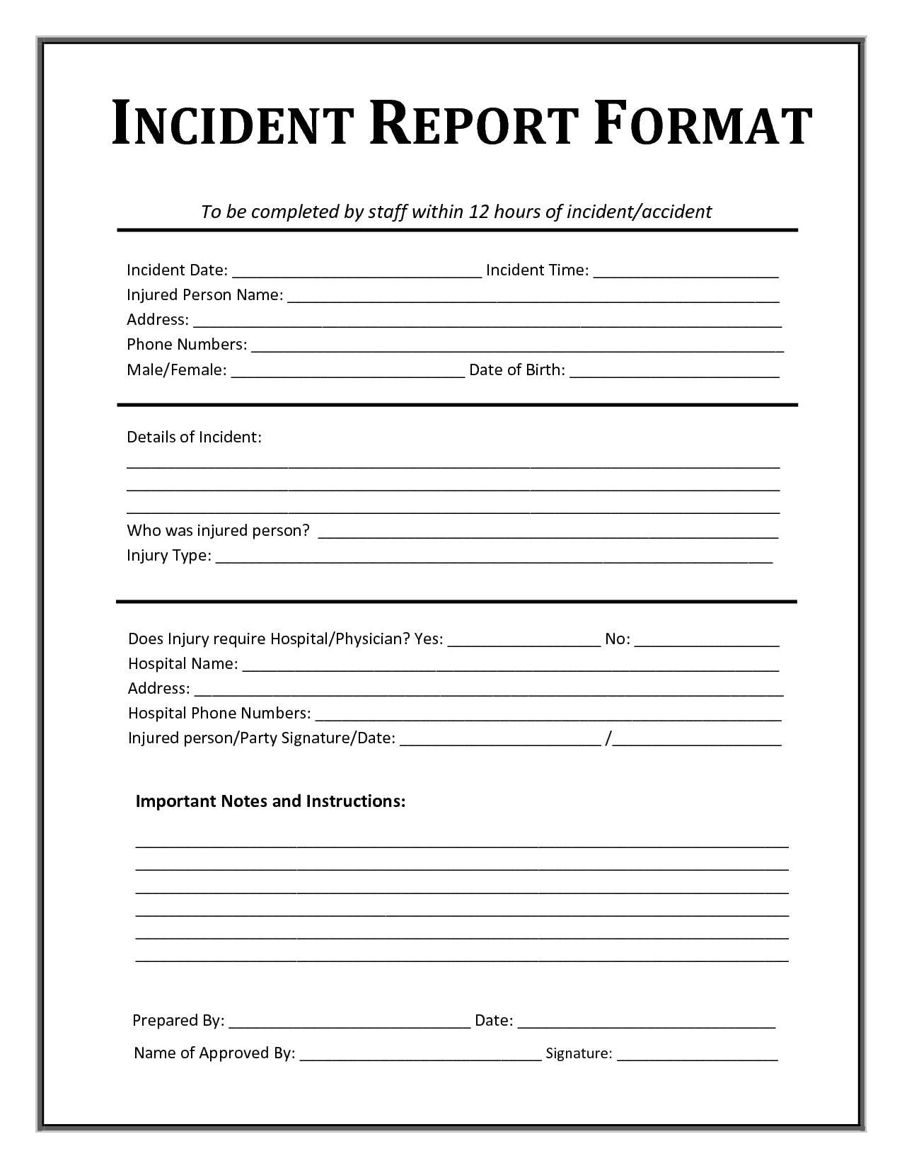 13 Incident Report Templates Excel PDF Formats