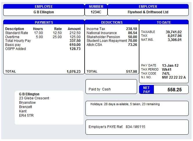 7 Payslip Templates Excel PDF Formats