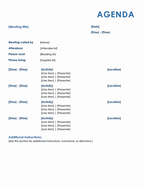 15 Meeting Agenda Templates Excel PDF Formats