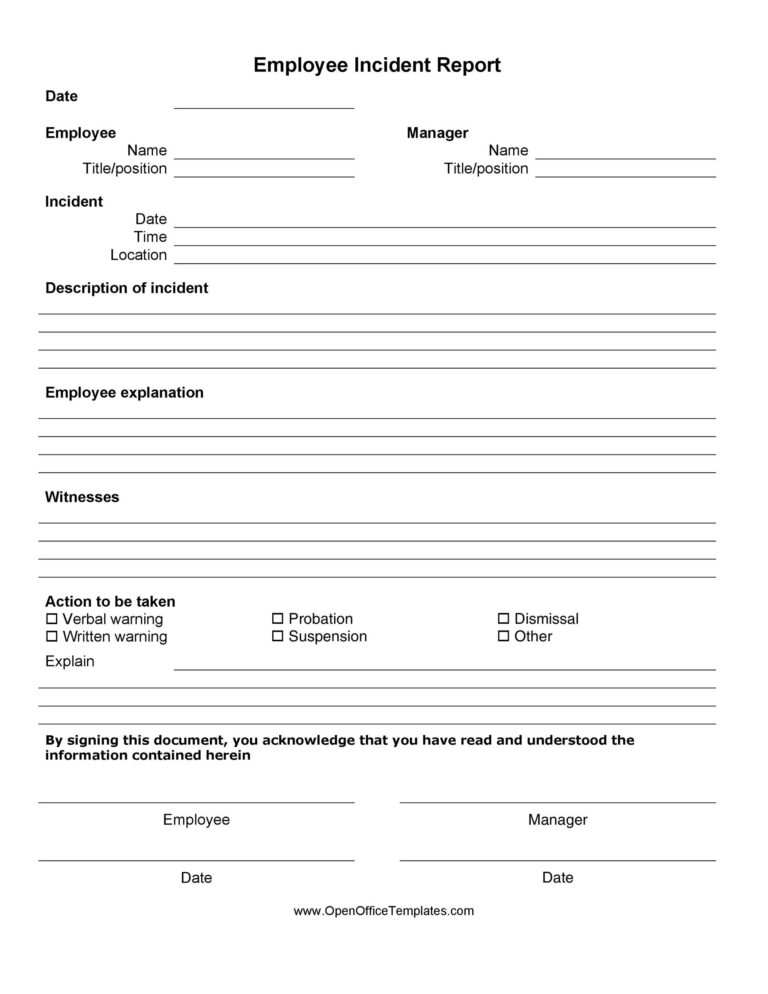 10+ Free Incident Report Templates Excel PDF Formats
