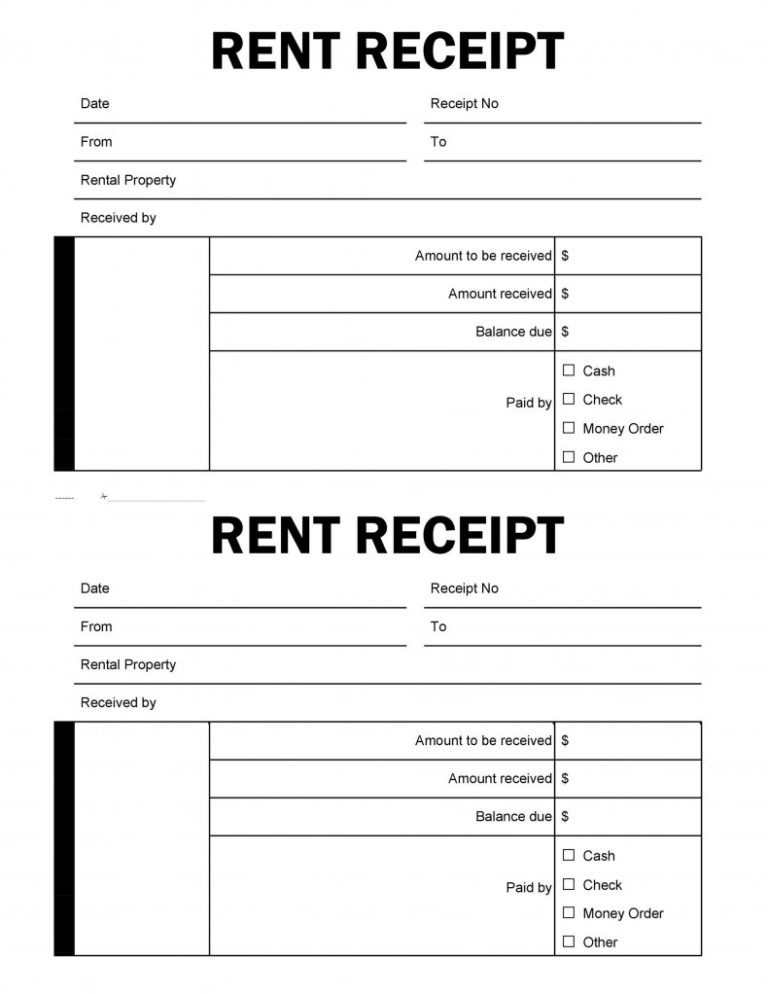 microsoft rent receipt template
