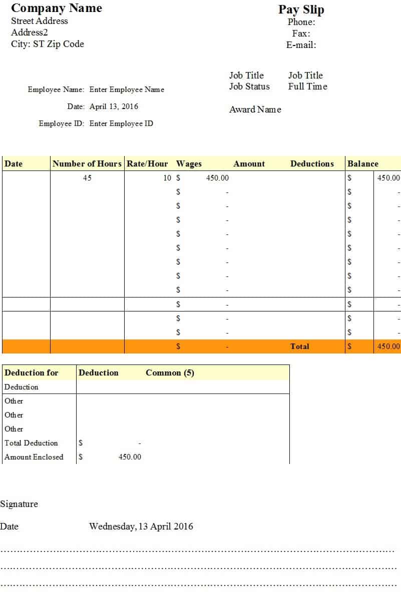 Payslip Template Excel Free Download Nisma Info