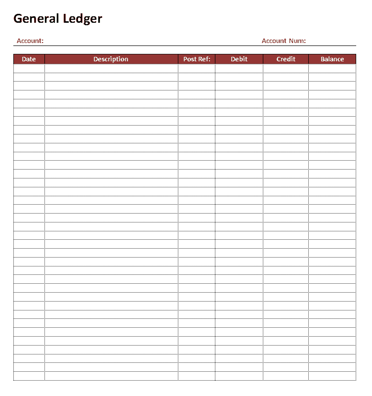 21  General Ledger Templates Examples Excel PDF Formats
