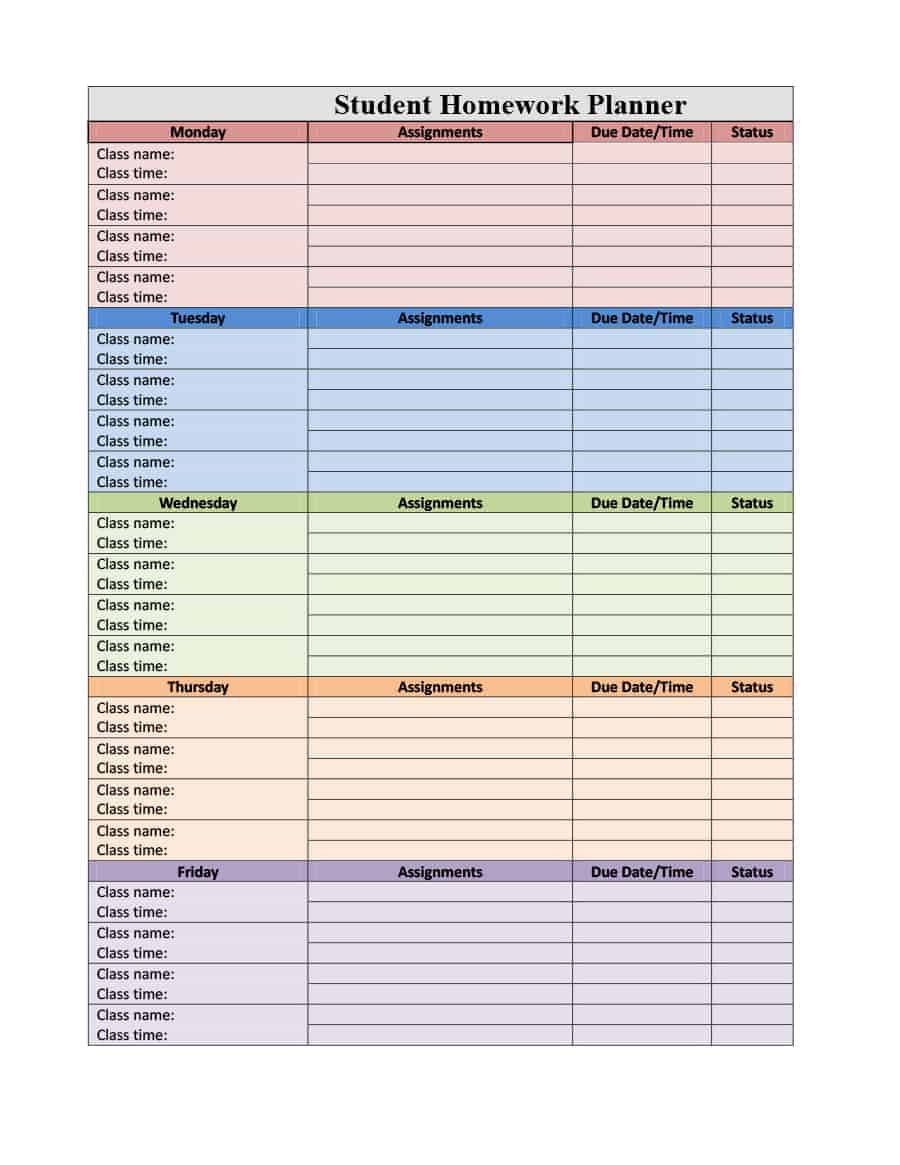 assignment tracker for students pdf