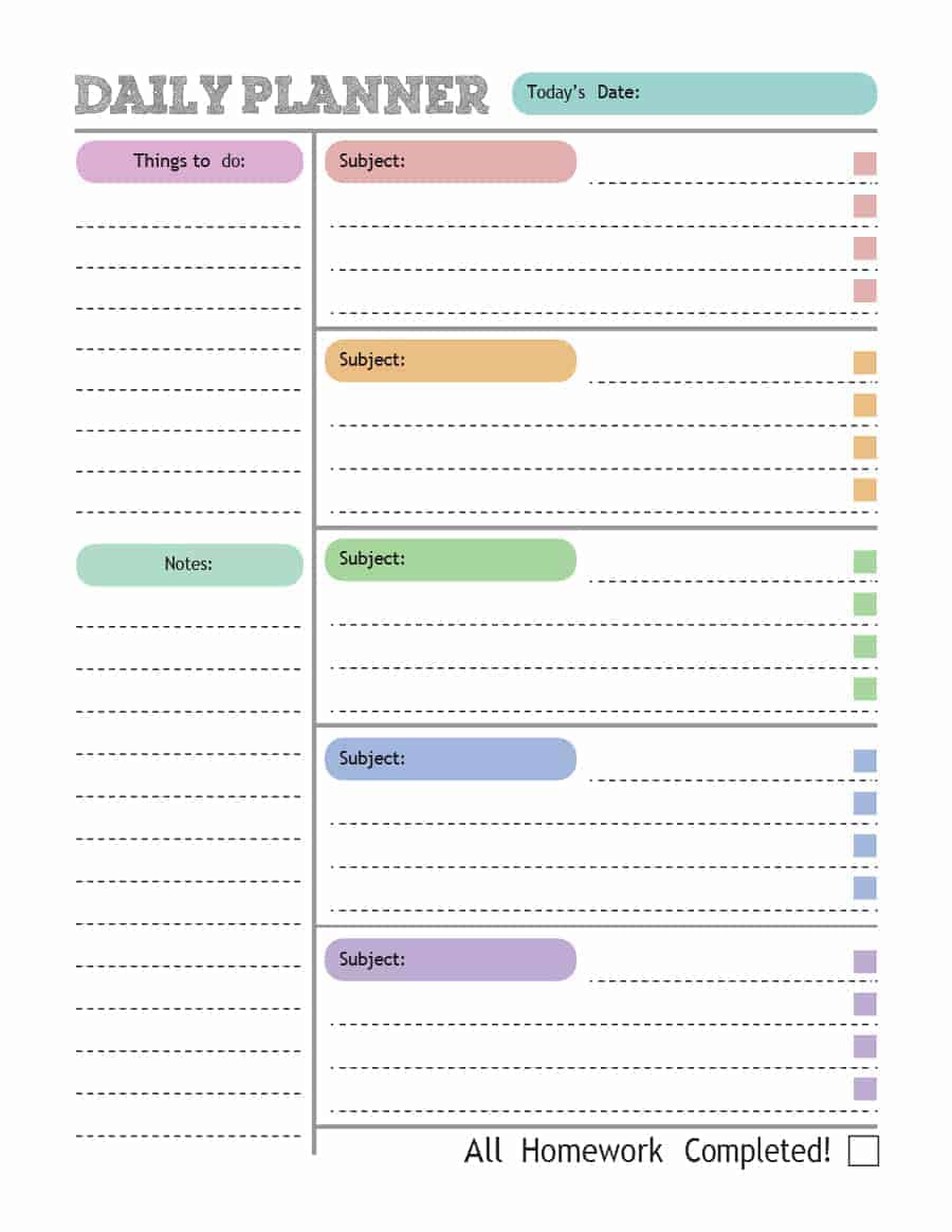 22 Homework Planner Templates Schedules Excel Pdf Formats 37 